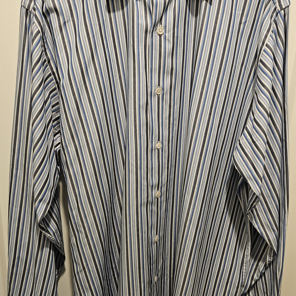 MURANO EUROPEAN FABRIC mens button up dress shirt SIZE LARGE MULTICOLOR LL22